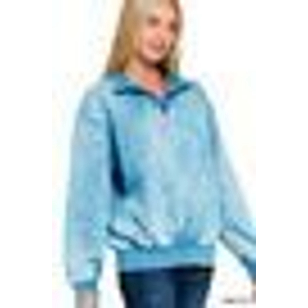 Acid wash fleece half zip pullover S